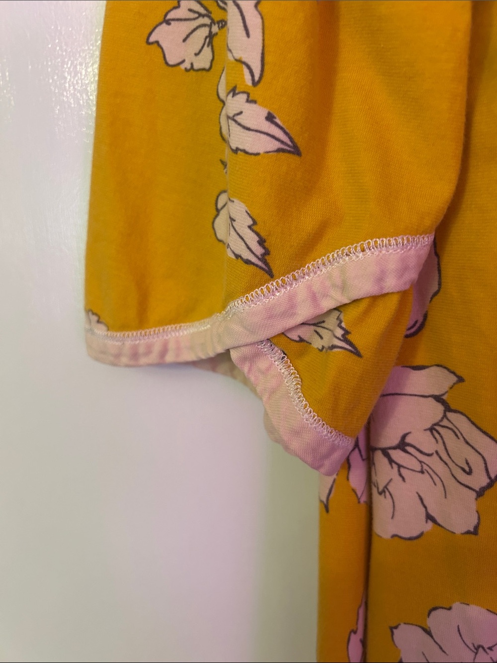 Garnet Hill Yellow Floral Short-Sleeve Nightgown - Picture 3 of 5